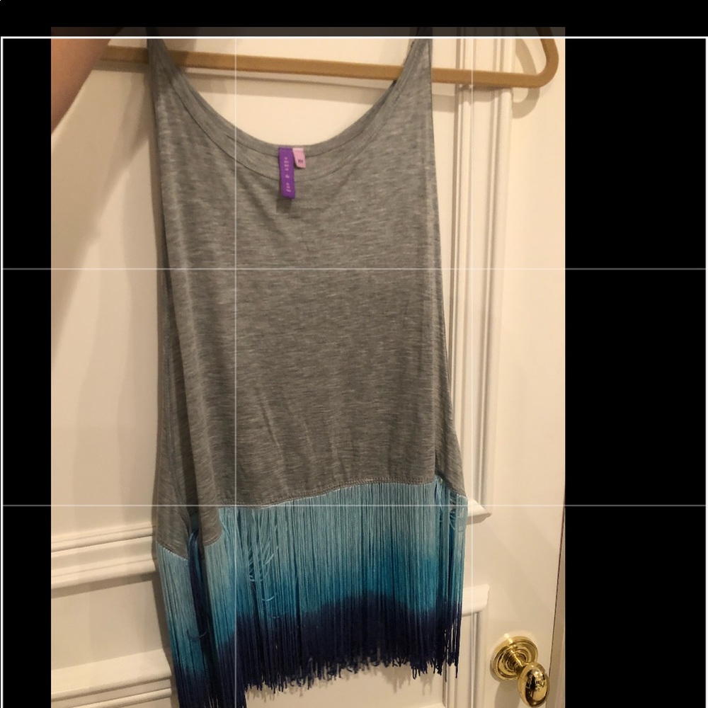 Tank top with fringe detail